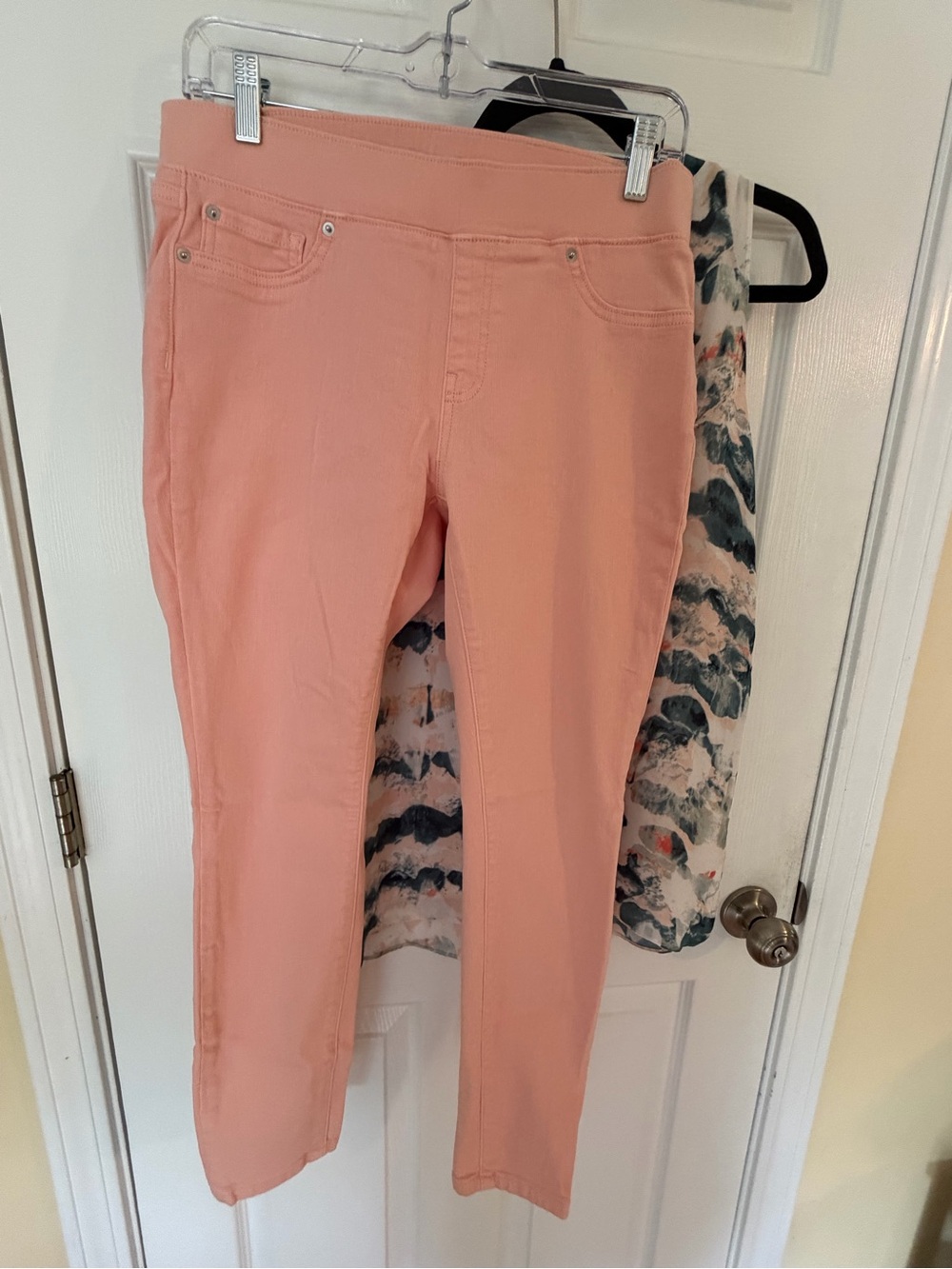 Amazon Essentials Women's Slim Stretch Pants in Peach